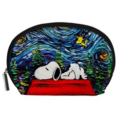 Dog Cartoon Vincent Van Gogh s Starry Night Parody Accessory Pouch (large)