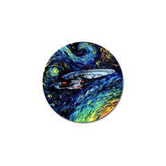 Spaceship Galaxy Parody Art Starry Night Golf Ball Marker (10 Pack)