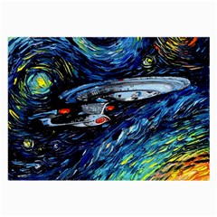 Spaceship Galaxy Parody Art Starry Night Large Glasses Cloth