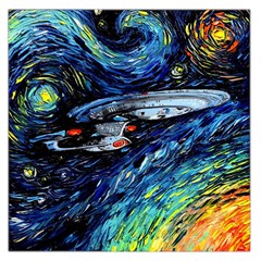 Spaceship Galaxy Parody Art Starry Night Square Satin Scarf (36  X 36 ) by Sarkoni