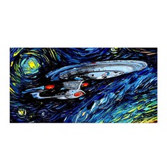 Spaceship Galaxy Parody Art Starry Night Satin Wrap 35  X 70 