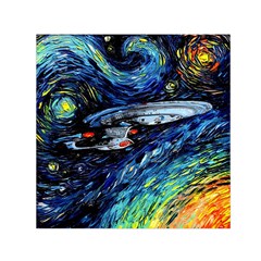 Spaceship Galaxy Parody Art Starry Night Square Satin Scarf (30  X 30 )