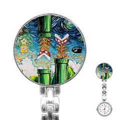 Game Starry Night Doctor Who Van Gogh Parody Stainless Steel Nurses Watch