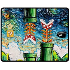 Game Starry Night Doctor Who Van Gogh Parody Two Sides Fleece Blanket (medium)