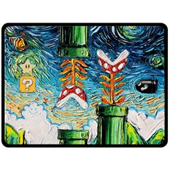 Game Starry Night Doctor Who Van Gogh Parody Two Sides Fleece Blanket (large)