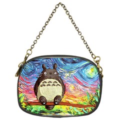 Cartoon Starry Night Art Van Gogh Parody Chain Purse (one Side)