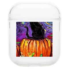 Halloween Art Starry Night Hallows Eve Black Cat Pumpkin Airpods 1/2 Case by Sarkoni