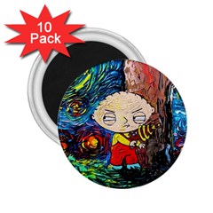 Cartoon Starry Night Vincent Van Gogh 2 25  Magnets (10 Pack)  by Sarkoni