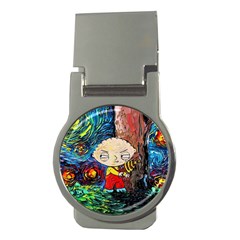 Cartoon Starry Night Vincent Van Gogh Money Clips (round)  by Sarkoni