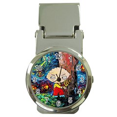 Cartoon Starry Night Vincent Van Gogh Money Clip Watches by Sarkoni