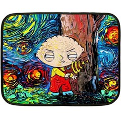 Cartoon Starry Night Vincent Van Gogh Two Sides Fleece Blanket (mini)