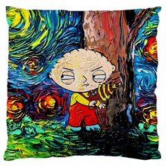 Cartoon Starry Night Vincent Van Gogh Large Cushion Case (two Sides)