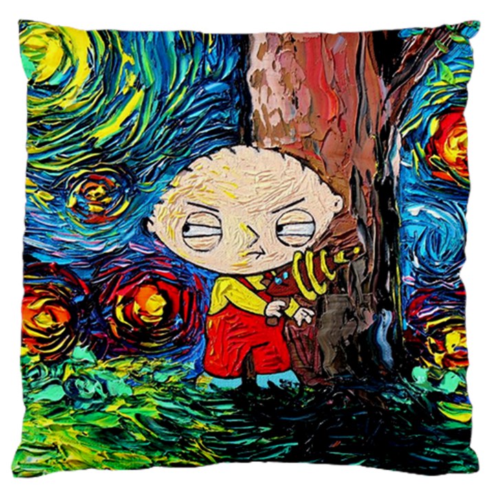 Cartoon Starry Night Vincent Van Gogh Large Cushion Case (Two Sides)