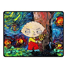 Cartoon Starry Night Vincent Van Gogh Two Sides Fleece Blanket (small)