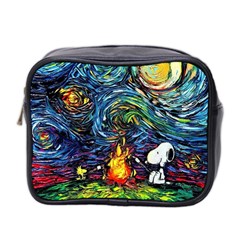 Dog Cartoon Starry Night Print Van Gogh Parody Mini Toiletries Bag (two Sides) by Sarkoni