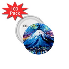 Mount Fuji Art Starry Night Van Gogh 1 75  Buttons (100 Pack)  by Sarkoni