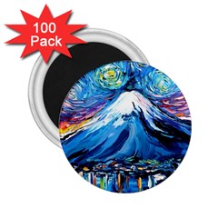 Mount Fuji Art Starry Night Van Gogh 2 25  Magnets (100 Pack)  by Sarkoni