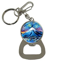 Mount Fuji Art Starry Night Van Gogh Bottle Opener Key Chain