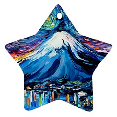 Mount Fuji Art Starry Night Van Gogh Star Ornament (two Sides)