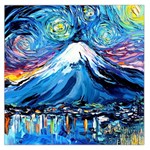 Mount Fuji Art Starry Night Van Gogh Square Satin Scarf (36  x 36 ) Front