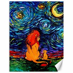 Lion Art Starry Night Van Gogh Canvas 12  X 16 