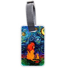 Lion Art Starry Night Van Gogh Luggage Tag (one Side)