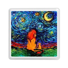 Lion Art Starry Night Van Gogh Memory Card Reader (square)