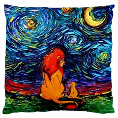 Lion Art Starry Night Van Gogh Large Cushion Case (one Side)