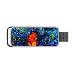 Lion Art Starry Night Van Gogh Portable Usb Flash (two Sides)