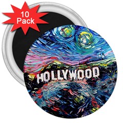 Hollywood Art Starry Night Van Gogh 3  Magnets (10 Pack)  by Sarkoni