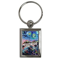 Hollywood Art Starry Night Van Gogh Key Chain (rectangle) by Sarkoni