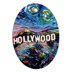 Hollywood Art Starry Night Van Gogh Oval Ornament (two Sides)