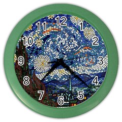 Mosaic Art Vincent Van Gogh s Starry Night Color Wall Clock by Sarkoni