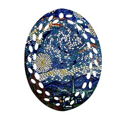 Mosaic Art Vincent Van Gogh s Starry Night Ornament (oval Filigree)