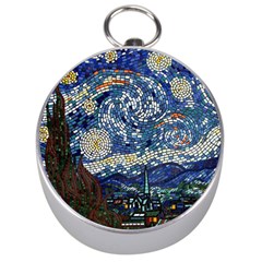 Mosaic Art Vincent Van Gogh s Starry Night Silver Compasses