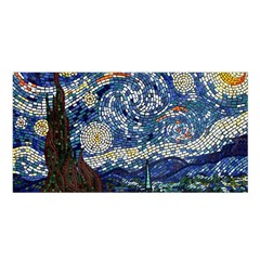 Mosaic Art Vincent Van Gogh s Starry Night Satin Shawl 45  X 80 