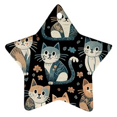 Cats Pattern Star Ornament (two Sides) by Valentinaart