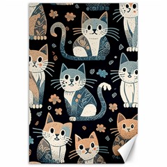 Cats Pattern Canvas 20  X 30  by Valentinaart