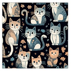 Cats Pattern Square Satin Scarf (36  X 36 ) by Valentinaart
