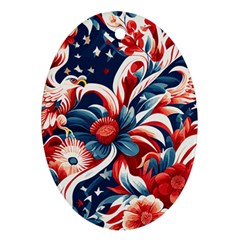 America pattern Oval Ornament (Two Sides)