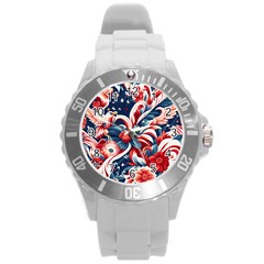 America pattern Round Plastic Sport Watch (L)