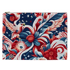 America Pattern Cosmetic Bag (xxl) by Valentinaart