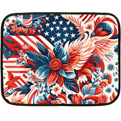 America Pattern Two Sides Fleece Blanket (mini) by Valentinaart