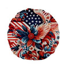 America Pattern Standard 15  Premium Round Cushions by Valentinaart