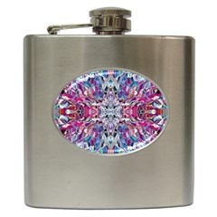 Ammonite Blend Smudge  Hip Flask (6 Oz) by kaleidomarblingart