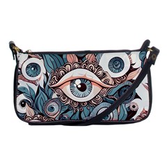 Eyes Pattern Shoulder Clutch Bag by Valentinaart