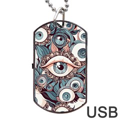 Eyes Pattern Dog Tag Usb Flash (two Sides)