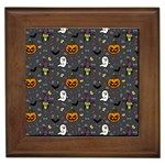 Halloween Pattern Bat Framed Tile Front