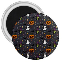 Halloween Pattern Bat 3  Magnets