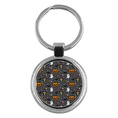 Halloween Pattern Bat Key Chain (round)